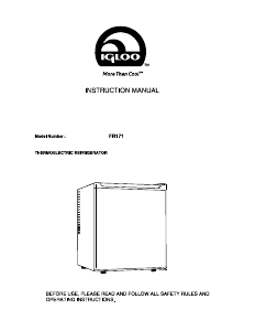 Manual Igloo FR171 Refrigerator
