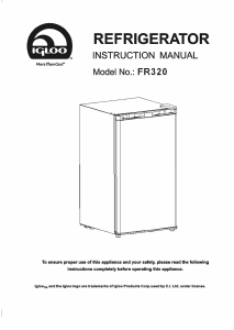 Manual Igloo FR320 Refrigerator