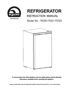 Manual Igloo FR321 Refrigerator