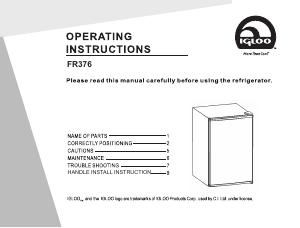 Manual Igloo FR376 Refrigerator