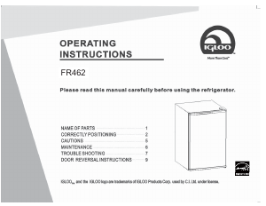 Manual Igloo FR462 Refrigerator
