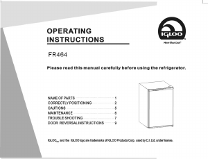 Manual Igloo FR464 Refrigerator