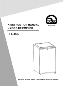 Manual de uso Igloo FR466 Refrigerador