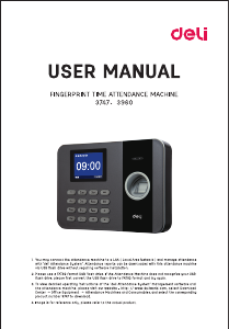 Manual Deli E3960 Time Attendance System