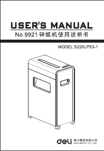 Manual Deli E9921-EU Paper Shredder