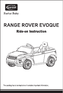 Handleiding Rastar Range Rover Evoque Kinderauto