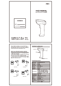 Manual Deli E14953W Barcode Scanner