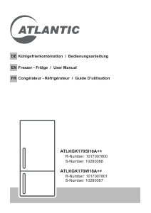 Handleiding Atlantic ATLKGK170SI10A++ Koel-vries combinatie