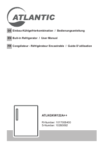 Bedienungsanleitung Atlantic ATLKGKW122A++ Kühl-gefrierkombination