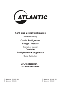 Mode d’emploi Atlantic ATLKGK185R10A++ Réfrigérateur combiné