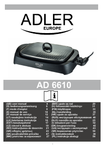 Manual Adler AD 6610 Grelhador de mesa