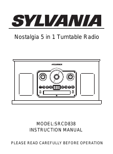Manual Sylvania SRCD838 Turntable