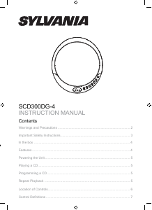 Bruksanvisning Sylvania SCD300DG-4 Discman