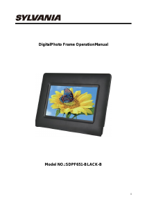 Manual Sylvania SDPF651-BLACK-B Digital Photo Frame