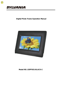 Manual Sylvania SDPF651-BLACK-C Digital Photo Frame