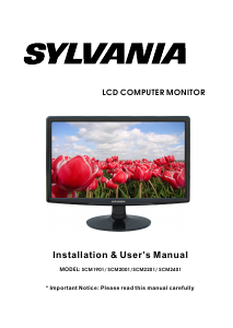 Mode d’emploi Sylvania SCM1901 Moniteur LCD