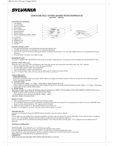 Manual Sylvania SRS36 Radio