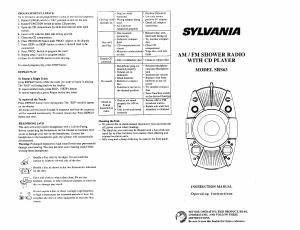 Manual Sylvania SRS63 Radio