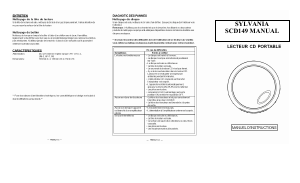 Mode d’emploi Sylvania SCD149 Lecteur CD portable