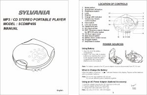 Manual Sylvania SCDMP455 Discman