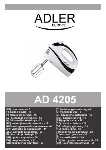 Εγχειρίδιο Adler AD 4205 Μίξερ χειρός