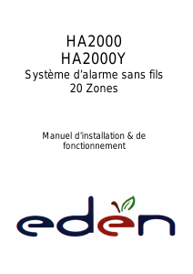 Mode d’emploi Eden HA2000Y Système d’alarme