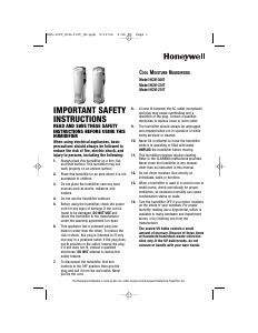 Manual Honeywell HCM-300T Humidifier