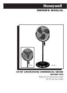 Manual Honeywell HV-181 Fan