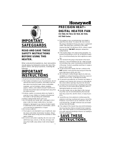 Manual Honeywell HZ-7021W Heater