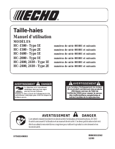 Mode d’emploi Echo HC-2400 Taille-haies