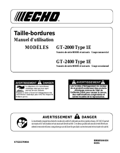 Mode d’emploi Echo GT-2000 Coupe-herbe