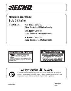 Mode d’emploi Echo CS-3450 Tronçonneuse