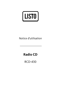 Mode d’emploi Listo RCD-430 Stéréo