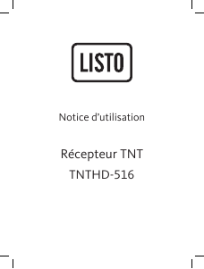 Mode d’emploi Listo TNTHD-516 Récepteur numérique