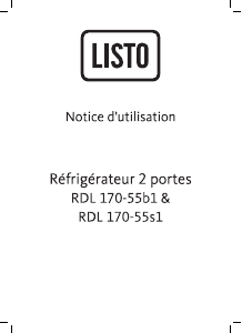 Mode d’emploi Listo RDL 170-55s1 Réfrigérateur combiné