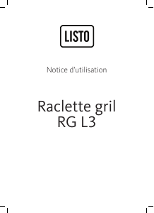 Mode d’emploi Listo RG L3 Gril raclette