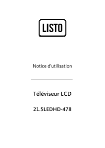 Mode d’emploi Listo 21.5LEDHD-478 Téléviseur LCD