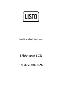 Mode d’emploi Listo 18.5DVDHD-026 Téléviseur LCD