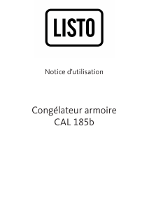 Mode d’emploi Listo CAL 185b Congélateur