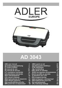 Посібник Adler AD 3043 Контактний гриль