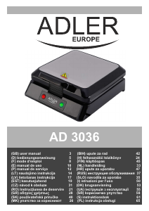 Kasutusjuhend Adler AD 3036 Kontaktgrill