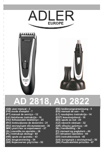 Посібник Adler AD 2818 Машинка для стрижки волосся