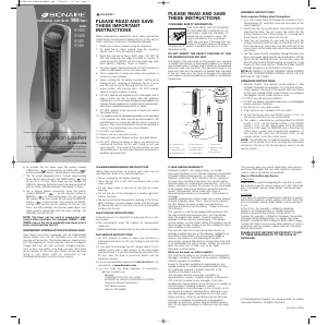 Handleiding Bionaire BT45RC Ventilator