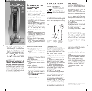 Mode d’emploi Bionaire BT49R Ventilateur