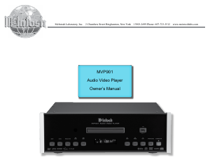 Manual McIntosh MVP901 Blu-ray Player