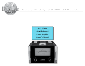 Manual McIntosh MC-1.25KW Amplifier