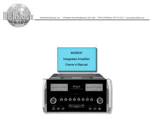 Manual McIntosh MA9000 Amplifier