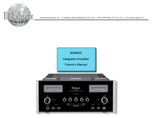 Manual McIntosh MA8900 Amplifier