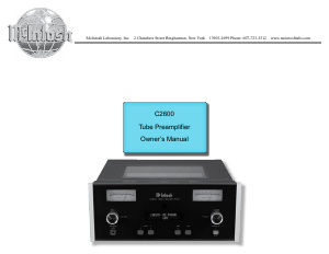 Manual McIntosh C2600 Pre-amplifier