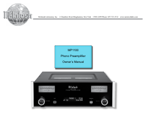 Manual McIntosh MP1100 Pre-amplifier